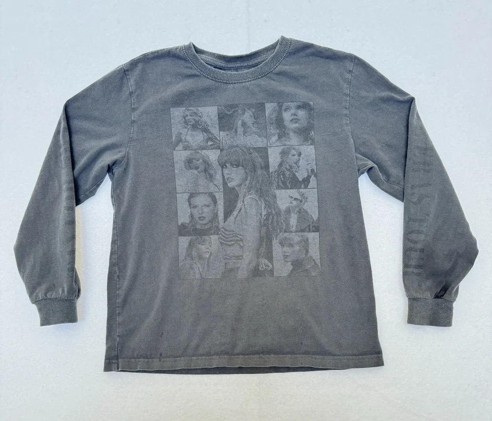 Taylor Swift The Eras Tour Dark Grey Long Sleeve T-Shirt Youth Medium